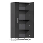 Ulti-MATE Garage 4-Piece Cabinet System with Bamboo Worktop in Midnight Black Metallic 