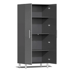 Ulti-MATE Garage 4-Piece Cabinet System with Bamboo Worktop in Graphite Grey Metallic 
