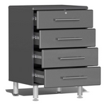 Ulti-MATE Garage 4-Piece Cabinet System with Bamboo Worktop in Graphite Grey Metallic 