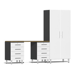 Ulti-MATE Garage 4-Piece Cabinet System with Bamboo Worktop in Starfire White Metallic | UG20942W 