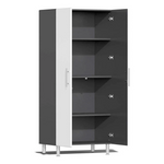 Ulti-MATE Garage 4-Piece Cabinet System with Bamboo Worktop in Starfire White Metallic 