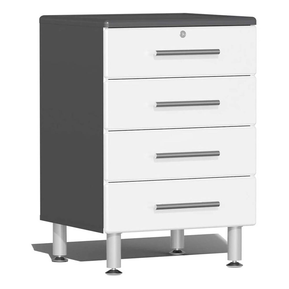 Ulti-MATE Garage 4-Drawer Base Cabinet in Starfire White Metallic | Garage Giant