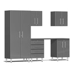 Ulti-MATE Garage 6-Piece Cabinet Set with Channeled Worktop in Graphite Grey Metallic | Garage Giant 