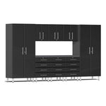 Ulti-MATE Garage 9-Piece Cabinet Kit with Channeled Worktop in Midnight Black Metallic-UG22091B-Garage Giant 