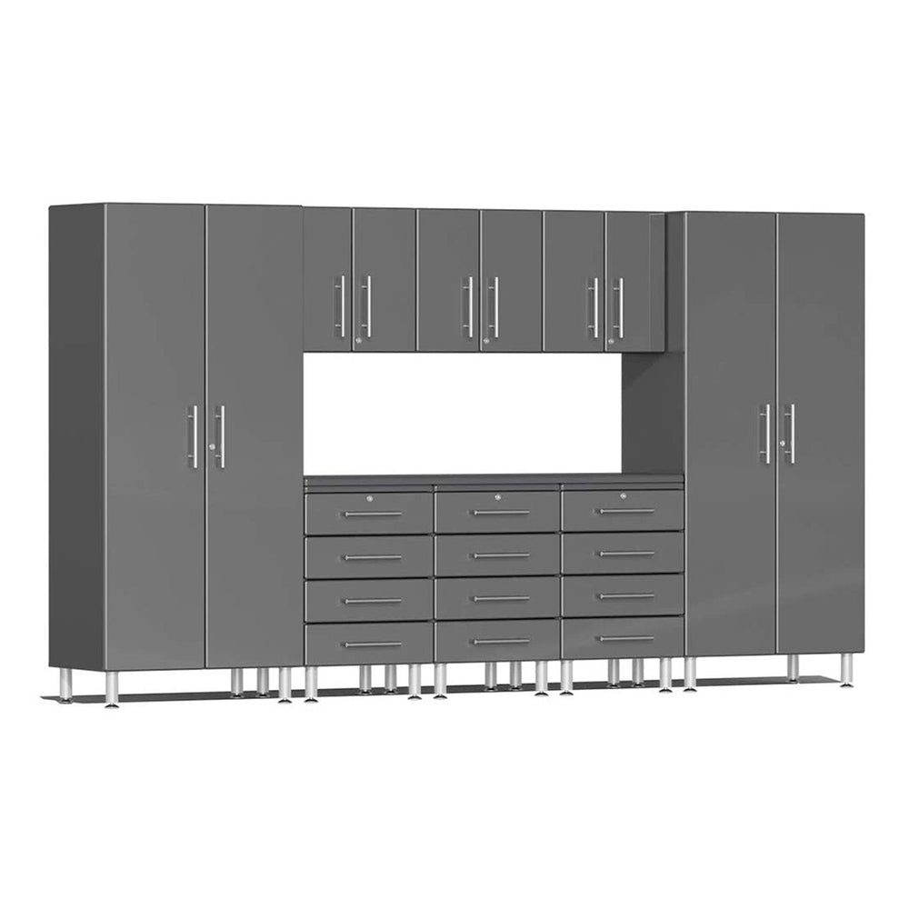 Ulti-MATE Garage 9-Piece Cabinet Kit with Channeled Worktop in Graphite Grey Metallic-UG22091G-Garage Giant
