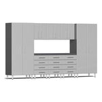Ulti-MATE Garage 9-Piece Cabinet Kit with Channeled Worktop in Stardust Silver Metallic-UG22091S-Garage Giant 
