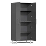 Ulti-MATE Garage 9-Piece Cabinet Kit with Bamboo Worktop in Graphite Grey Metallic 