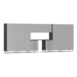 Ulti-MATE Garage 10-Piece Cabinet Kit with Bamboo Worktop in Stardust Silver Metallic | Garage Giant 