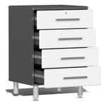 Ulti-MATE Garage 10-Piece Cabinet Kit with Bamboo Worktop in Starfire White Metallic 