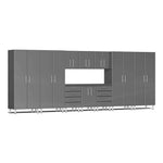 Ulti-MATE Garage 11-Piece Cabinet Set with Channeled Worktop in Graphite Grey Metallic | Garage Giant 