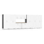 Ulti-MATE Garage 12-Piece Cabinet Set with Bamboo Worktop in Starfire White Metallic | Garage Giant 