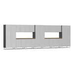 Ulti-MATE Garage 13-Piece Garage Cabinet Kit with Bamboo Worktops in Stardust Silver Metallic | Garage Giant 