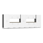 Ulti-MATE Garage 13-Piece Garage Cabinet Kit with Bamboo Worktops in Starfire White Metallic | Garage Giant 
