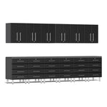 Ulti-MATE Garage 14-Piece Cabinet Kit with Channeled Worktops in Midnight Black Metallic-UG22141B-Garage Giant 