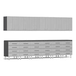 Ulti-MATE Garage 14-Piece Cabinet Kit with Channeled Worktops in Stardust Silver Metallic-UG22141S-Garage Giant 