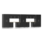 Ulti-MATE Garage 15-Piece Cabinet Set with Bamboo Worktops in Midnight Black Metallic | Garage Giant 