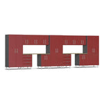 Ulti-MATE Garage 15-Piece Cabinet Set with Bamboo Worktops in Ruby Red Metallic | Garage Giant 