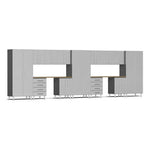 Ulti-MATE Garage 15-Piece Cabinet Set with Bamboo Worktops in Stardust Silver Metallic | Garage Giant 