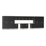 Ulti-MATE Garage 16-Piece Cabinet Set with Bamboo Worktops in Midnight Black Metallic | Garage Giant 