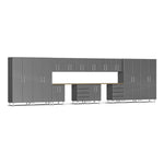 Ulti-MATE Garage 16-Piece Cabinet Set with Bamboo Worktops in Graphite Grey Metallic | Garage Giant 