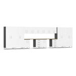 Ulti-MATE Garage 16-Piece Cabinet Set with Bamboo Worktops in Starfire White Metallic | Garage Giant 