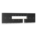 Ulti-MATE Garage 17-Piece Cabinet Kit with Bamboo Worktops in Midnight Black Metallic | Garage Giant 