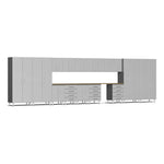 Ulti-MATE Garage 17-Piece Cabinet Kit with Bamboo Worktops in Stardust Silver Metallic | Garage Giant 