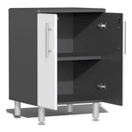 Ulti-MATE Garage 17-Piece Cabinet Kit with Bamboo Worktops in Starfire White Metallic 