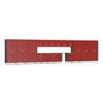 Ulti-MATE Garage 19-Piece Cabinet Set with Bamboo Worktops in Ruby Red Metallic | Garage Giant 