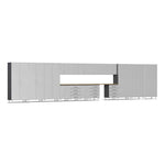 Ulti-MATE Garage 19-Piece Cabinet Set with Bamboo Worktops in Stardust Silver Metallic | Garage Giant 