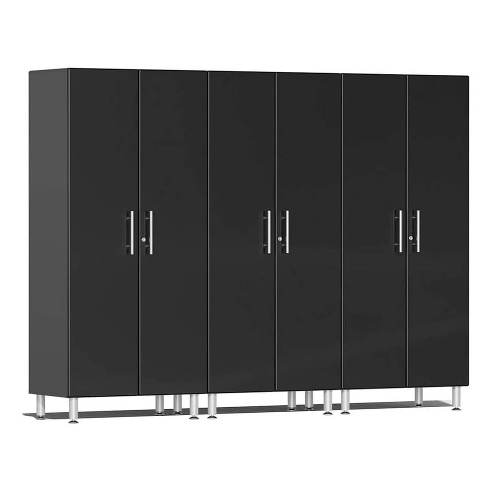 Ulti-MATE Garage 2-Door Tall Cabinet in Midnight Black Metallic (3-Pack) | Garage Giant