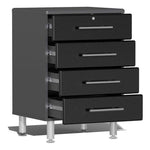 Ulti-MATE Garage 4-Piece Cabinet Set with Bamboo Worktop in Midnight Black Metallic 