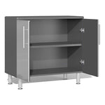 Ulti-MATE Garage 5-Piece Cabinet Kit with Bamboo Worktop in Stardust Silver Metallic 