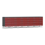Ulti-MATE Garage 8-Piece Workstation Set with Channeled Worktop in Ruby Red Metallic | Garage Giant 