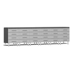 Ulti-MATE Garage 8-Piece Workstation Set with Channeled Worktop in Stardust Silver Metallic | Garage Giant 