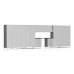 Ulti-MATE Garage 11-Piece Cabinet System with Channeled Worktop in Stardust Silver Metallic | Garage Giant 