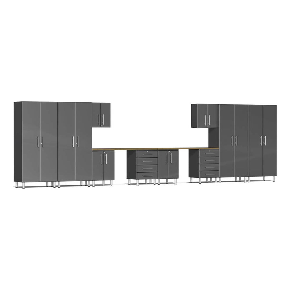 Ulti-MATE Garage 12-Piece Garage Cabinet Kit with Bamboo Worktop in Graphite Grey Metallic-UG23122G-Garage Giant