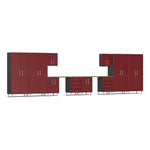 Ulti-MATE Garage 12-Piece Garage Cabinet Kit with Bamboo Worktop in Ruby Red Metallic-UG23122R-Garage Giant 