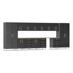 Ulti-MATE Garage 15-Piece Cabinet Kit with Bamboo Worktops in Midnight Black Metallic-UG23152B-Garage Giant 