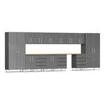 Ulti-MATE Garage 15-Piece Cabinet Kit with Bamboo Worktops in Graphite Grey Metallic-UG23152G-Garage Giant 
