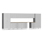 Ulti-MATE Garage 15-Piece Cabinet Kit with Bamboo Worktops in Stardust Silver Metallic-UG23152S-Garage Giant 