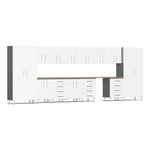 Ulti-MATE Garage 15-Piece Cabinet Kit with Bamboo Worktops in Starfire White Metallic-UG23152W-Garage Giant 