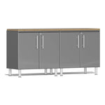 Ulti-MATE Garage 3-Piece Cabinet Kit with Bamboo Worktop in Graphite Grey Metallic | Garage Giant 