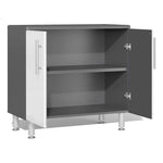 Ulti-MATE Garage 3-Piece Cabinet Kit with Bamboo Worktop in Starfire White Metallic 