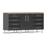 Ulti-MATE Garage 4-Piece Cabinet Set with Bamboo Worktop in Midnight Black Metallic | Garage Giant 