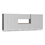 Ulti-MATE Garage 9-Piece Garage Cabinet Kit with Bamboo Work Surface in Stardust Silver Metallic | Garage Giant 