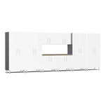 Ulti-MATE Garage 9-Piece Garage Cabinet Kit with Bamboo Work Surface in Starfire White Metallic | Garage Giant 