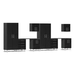 Ulti-MATE Garage 10-Piece Garage Cabinet Kit with Channeled Worktops in Midnight Black Metallic-UG24101B-Garage Giant 