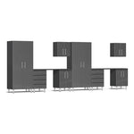 Ulti-MATE Garage 10-Piece Garage Cabinet Kit with Channeled Worktops in Graphite Grey Metallic-UG24101G-Garage Giant 