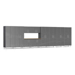Ulti-MATE Garage 11-Piece Garage Cabinet Kit with Bamboo Worktop in Graphite Grey Metallic | Garage Giant 